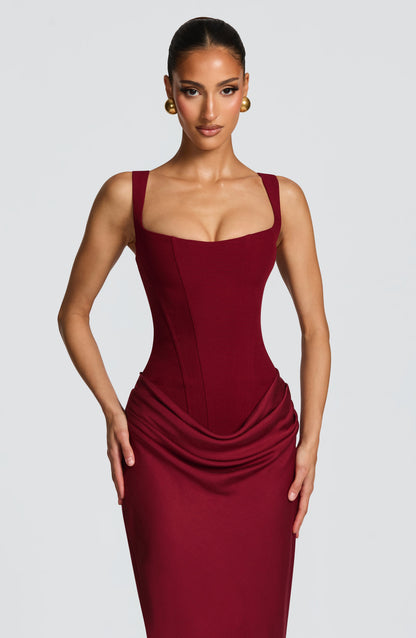 Alina Sleeveless Maxi Dress in Brown