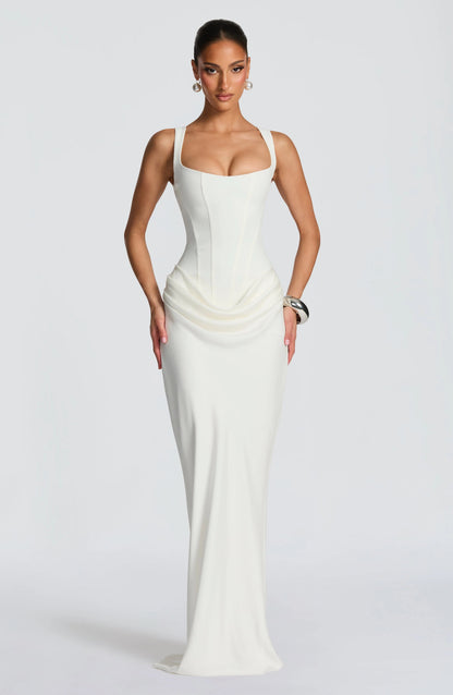 Alina Sleeveless Maxi Dress in Brown