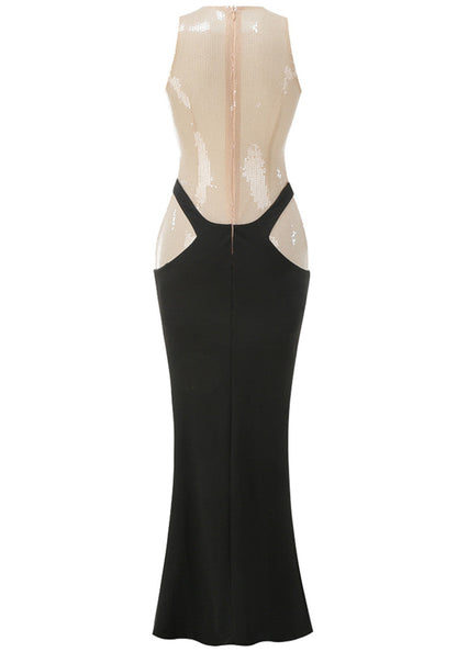 Alondra Sequin Maxi Dress in Black