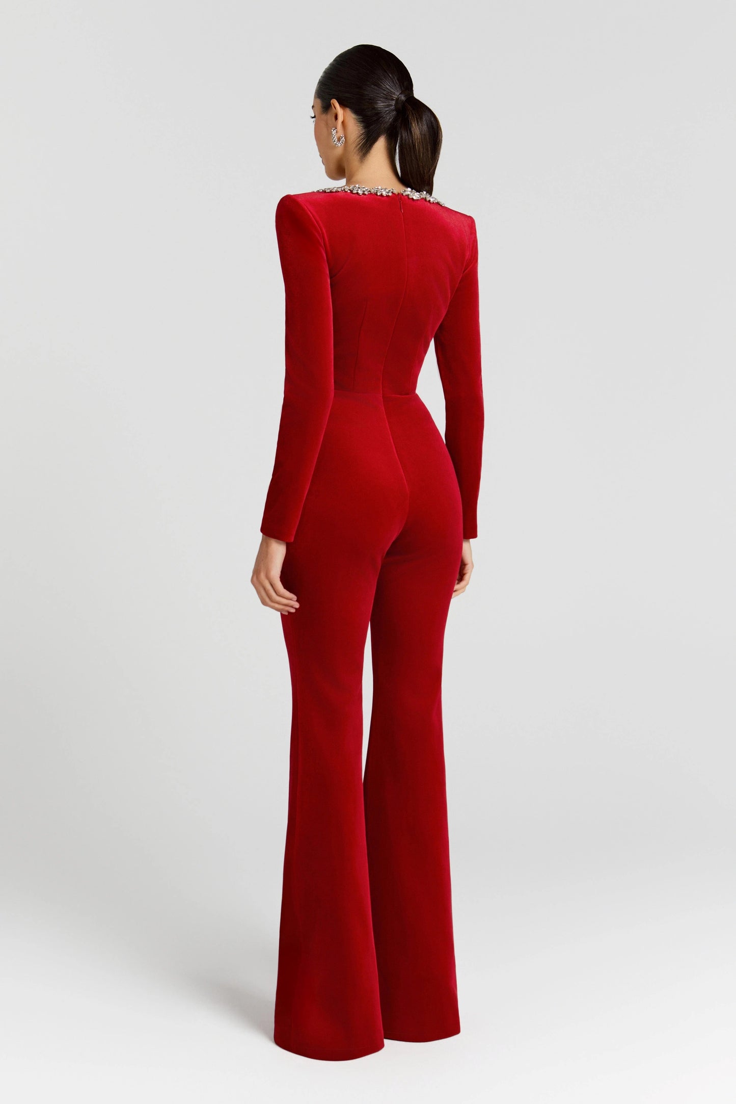 Women square neck jumpsuit, front view