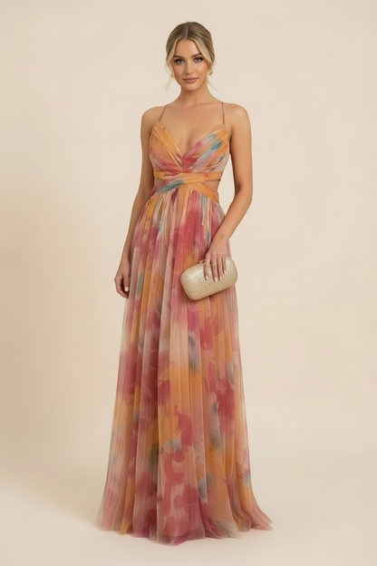 Angela Romantic Maxi Dress in Orange