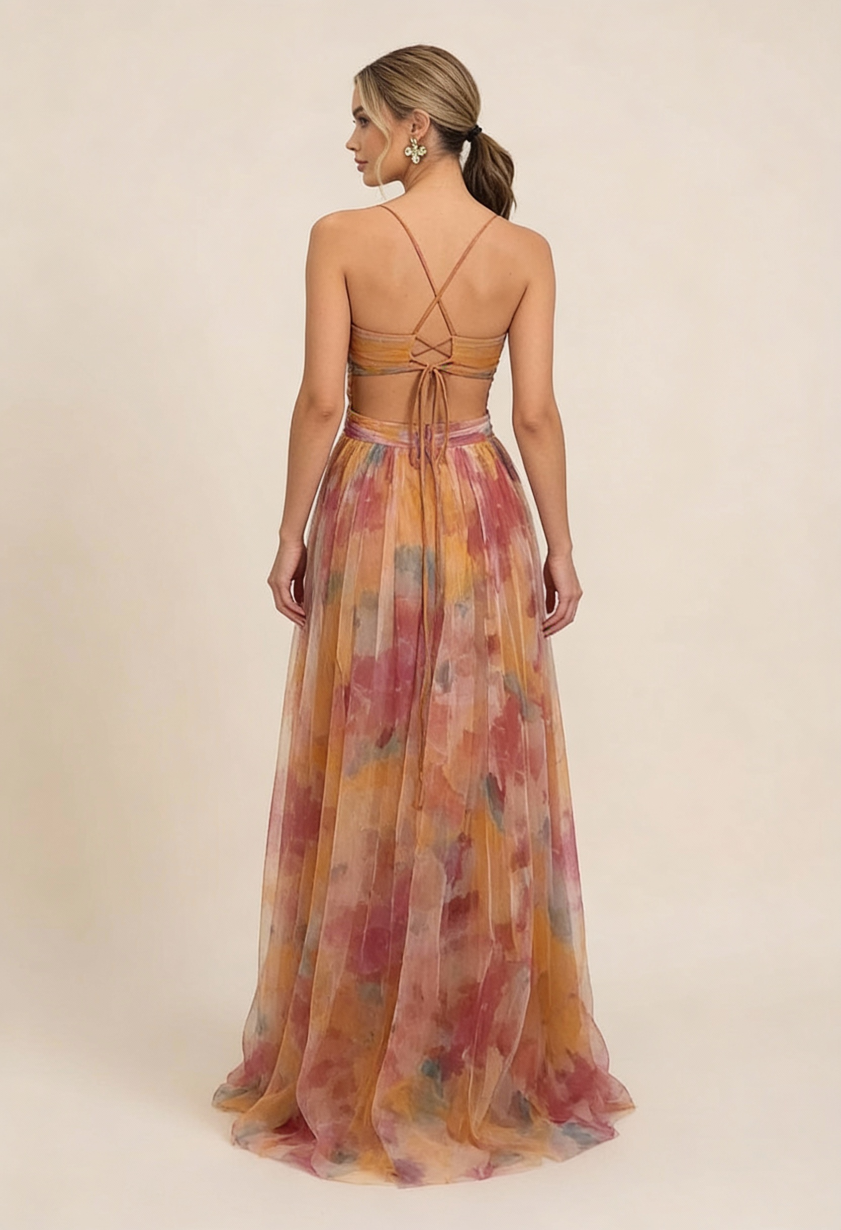 Angela Romantic Maxi Dress in Orange