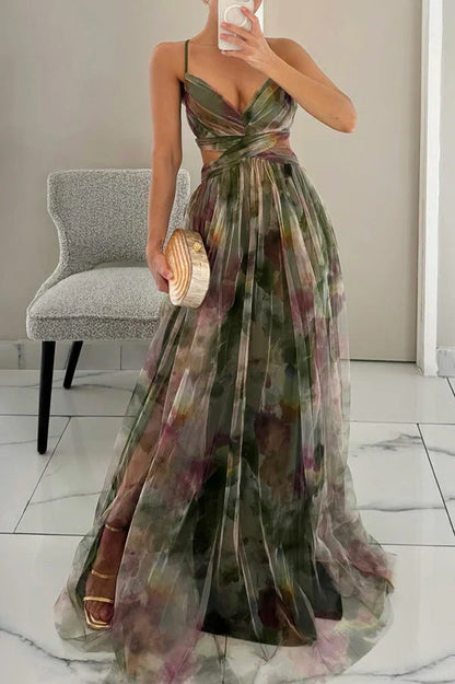 Angela Romantic Maxi Dress in Orange