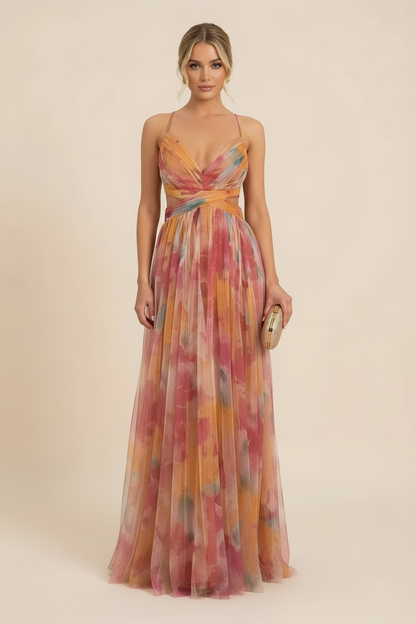 Angela Romantic Maxi Dress in Orange
