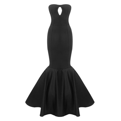 Anika Fitted Maxi Dress in Black