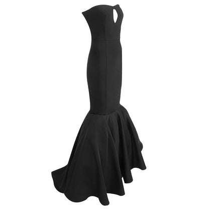 Anika Fitted Maxi Dress in Black