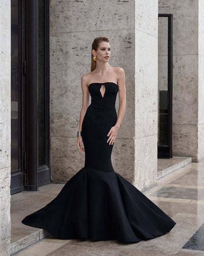 Anika Fitted Maxi Dress in Black