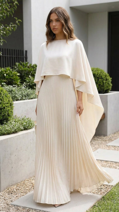 Aniya Long Sleeves Cape in White