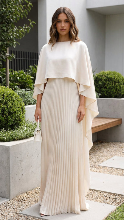 Aniya Long Sleeves Cape in White