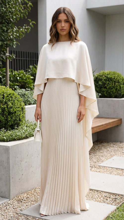 Aniya Long Sleeves Cape in White