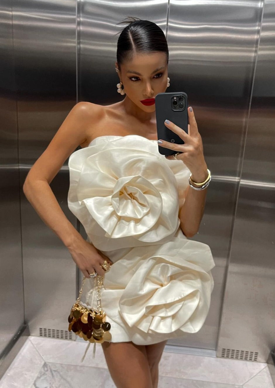 Anna Strapless Mini Dress in White