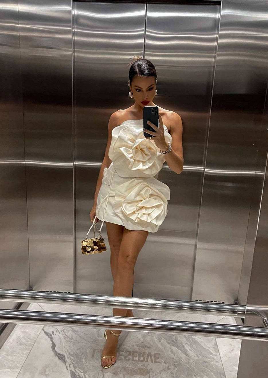 Anna Strapless Mini Dress in White