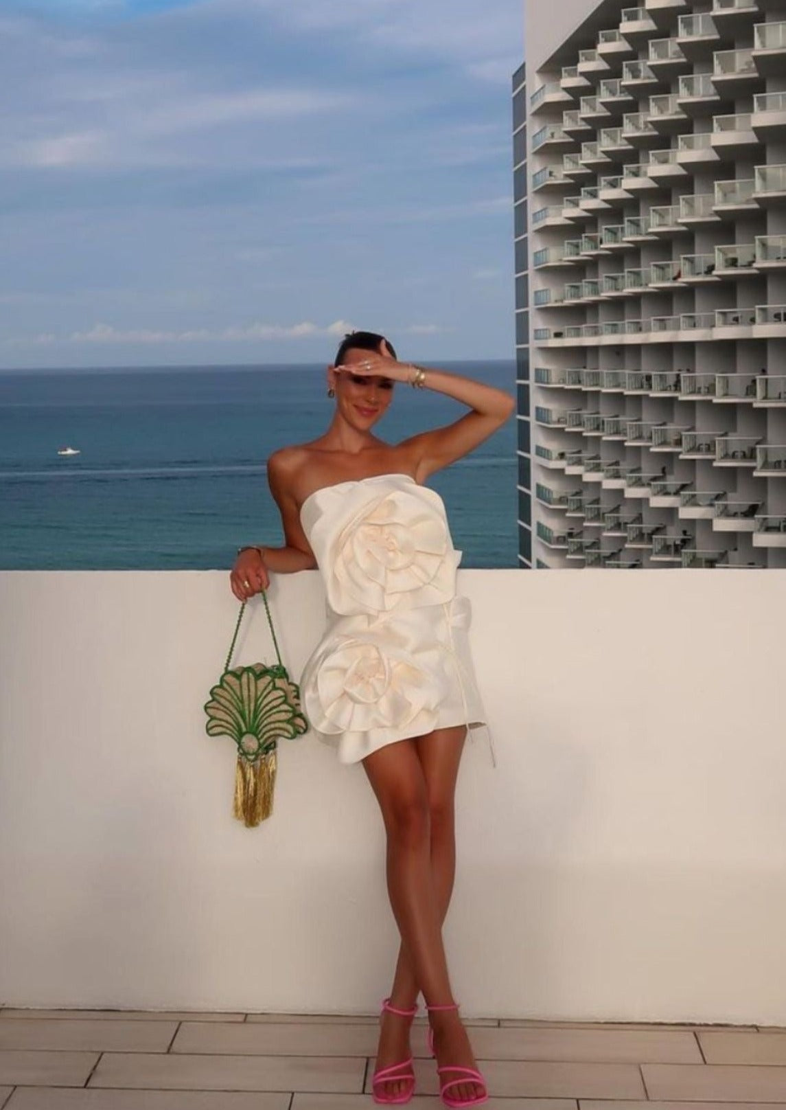 Anna Strapless Mini Dress in White