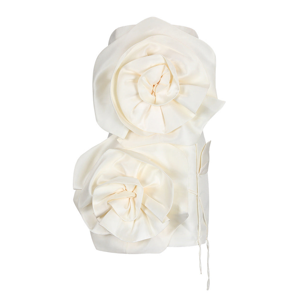 Anna Strapless Mini Dress in White