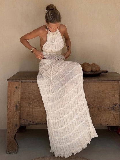 Araceli Bohemian Ruffle Set in Ivory