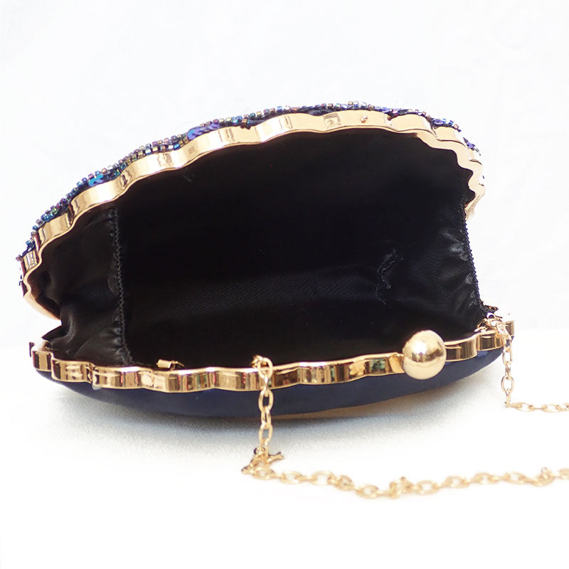 Astrid Sequin Glitter Clutch in Blue