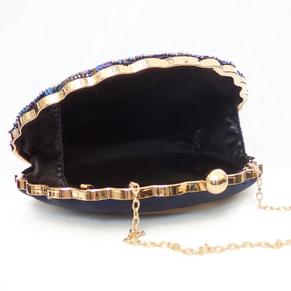 Astrid Sequin Glitter Clutch in Blue