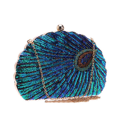 Astrid Sequin Glitter Clutch in Blue
