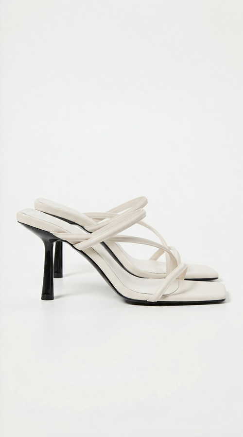 Aubrey Cross Strap Heels in Cream
