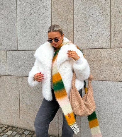 Ava Oversized Faux Coat in White