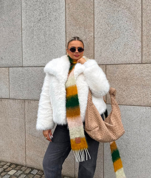 Ava Oversized Faux Coat in White