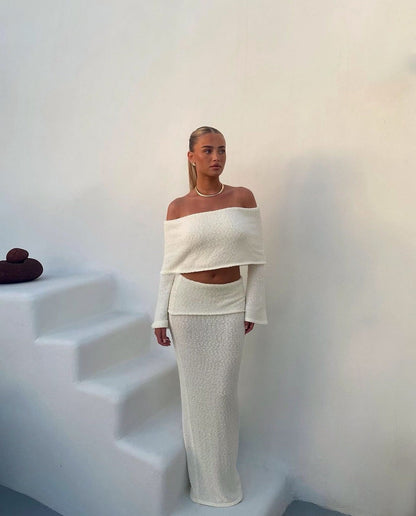 Azaria Textured Set in White