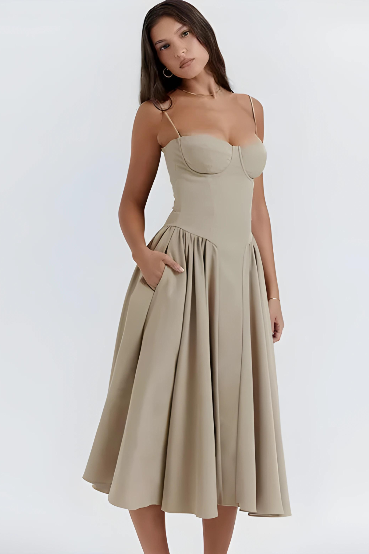 Bea Sweetheart Midi Dress