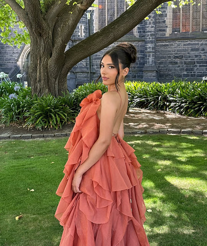 Bellina Sleeveless Maxi Dress in Orange