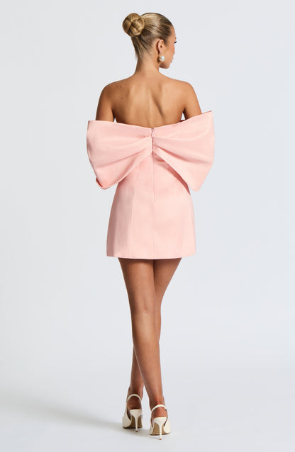 Women bardot mini dress, front view