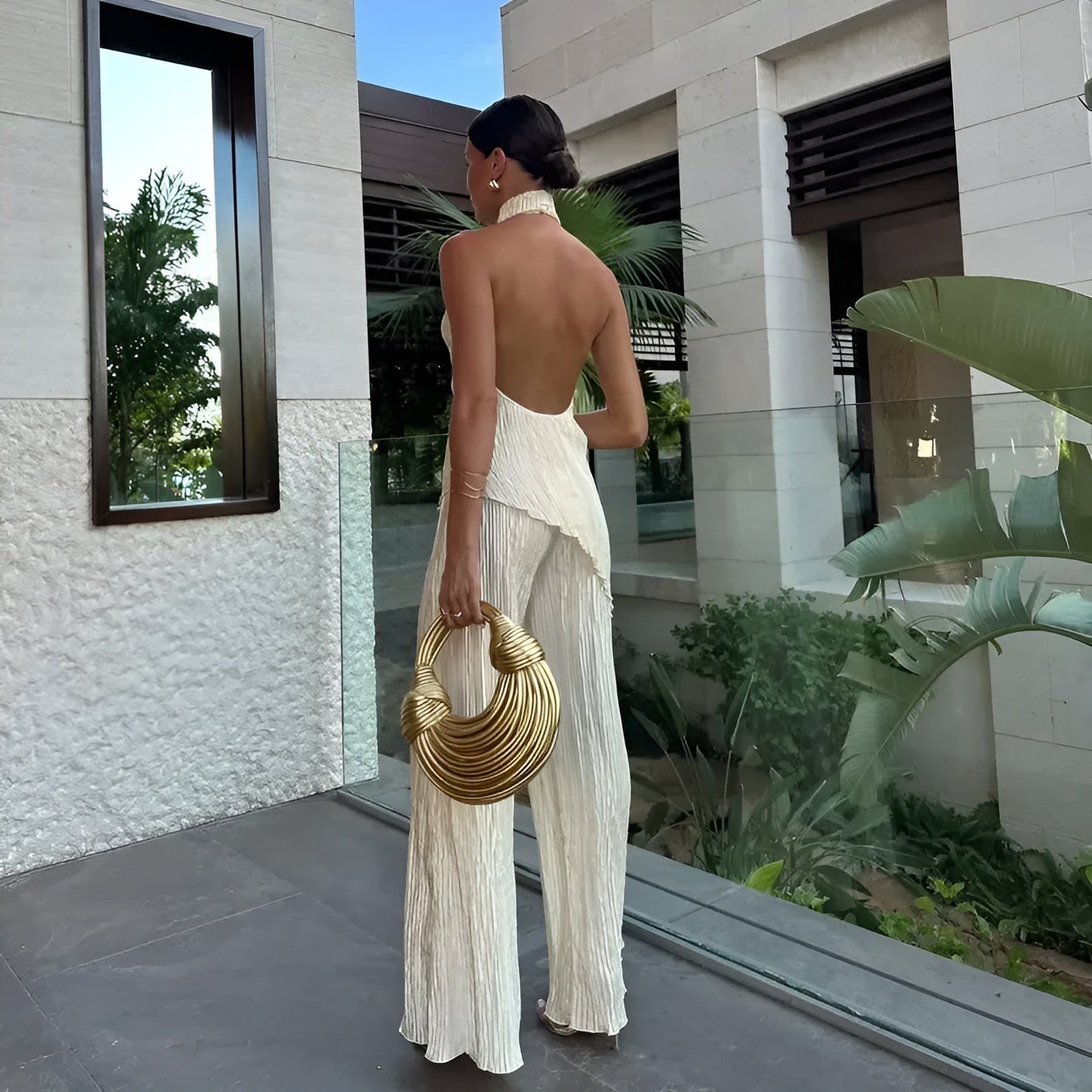 Briarlee Pleated Set in Ivory