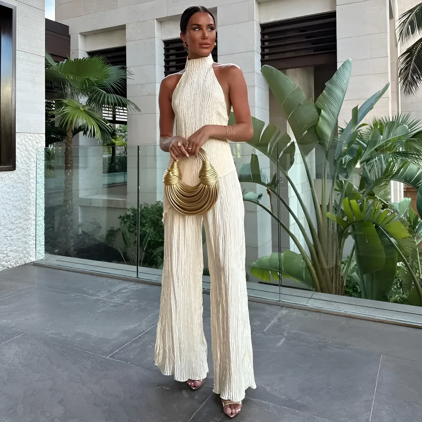 Briarlee Pleated Set in Ivory