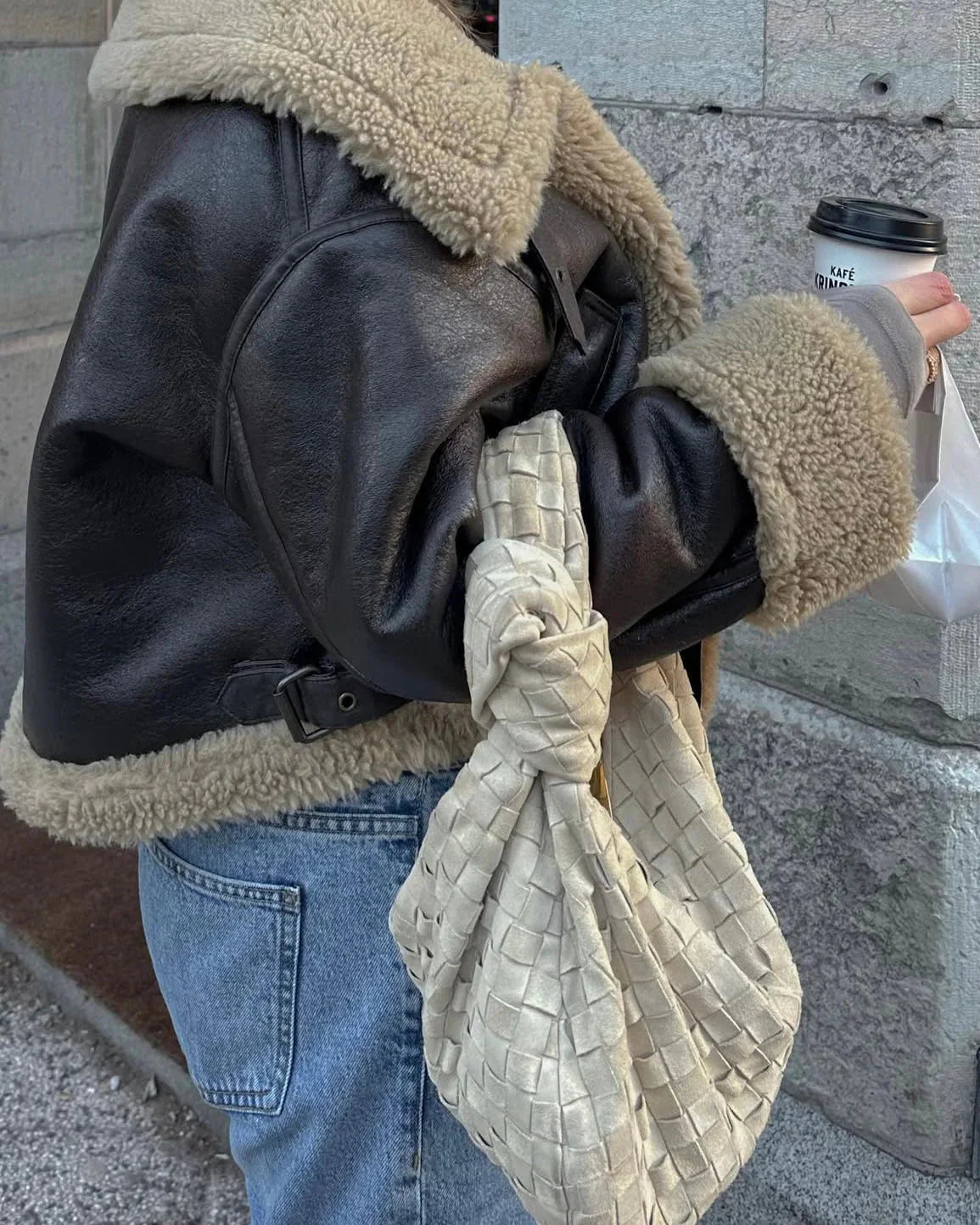 Brooklyn Aviator Faux Jacket in Black