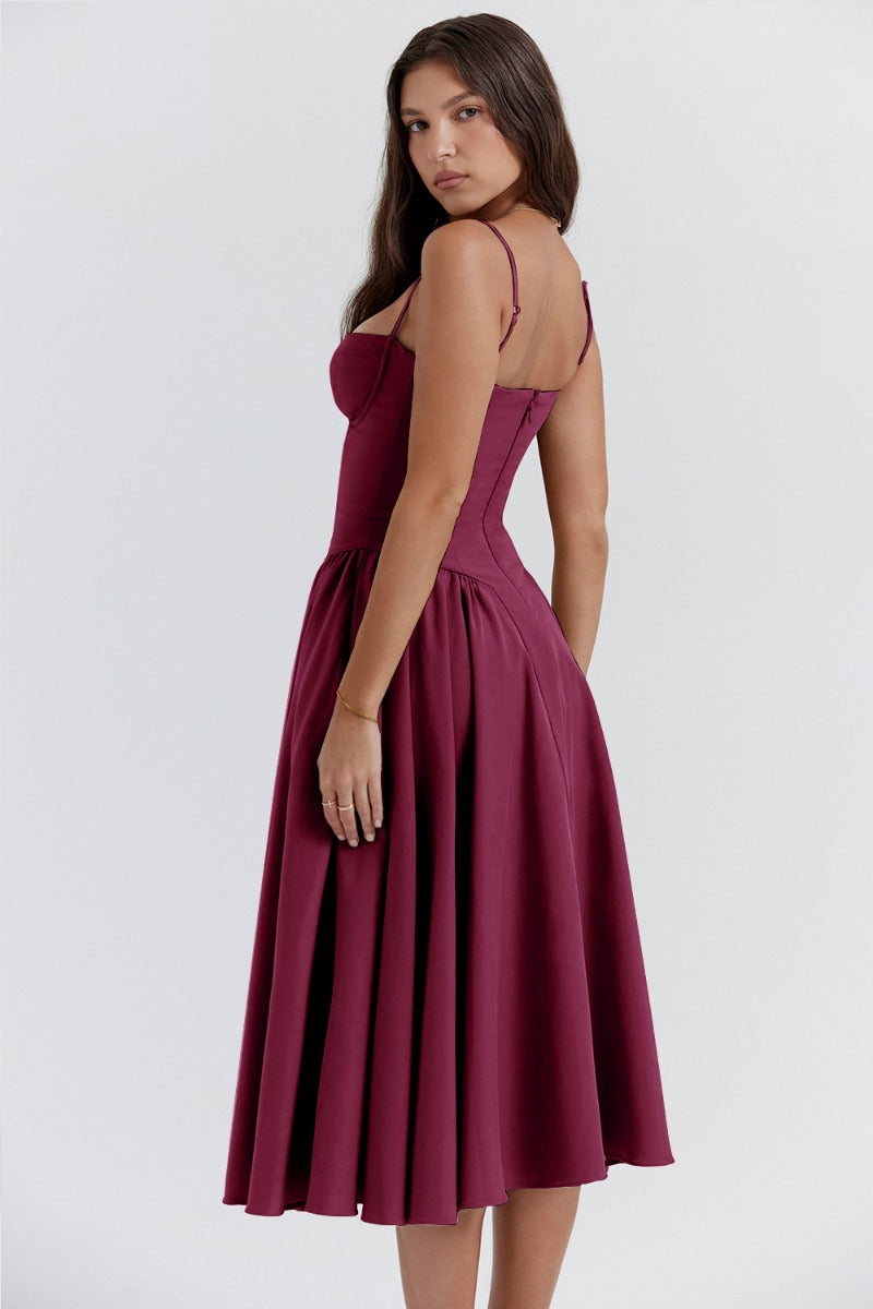 Calliope Sleeveless Midi Dress in Green