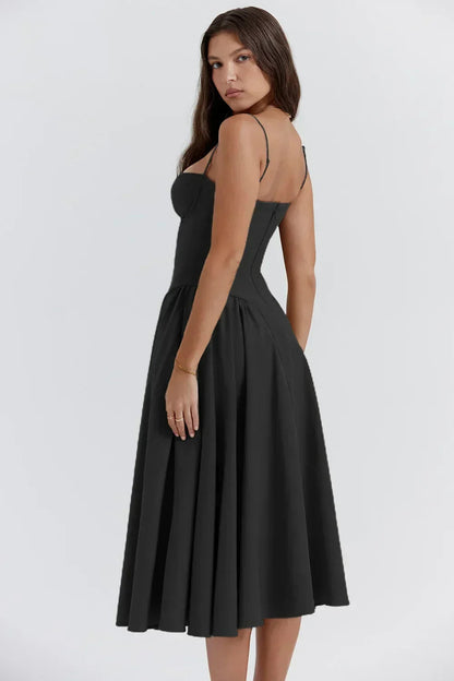 Calliope Sleeveless Midi Dress in Green