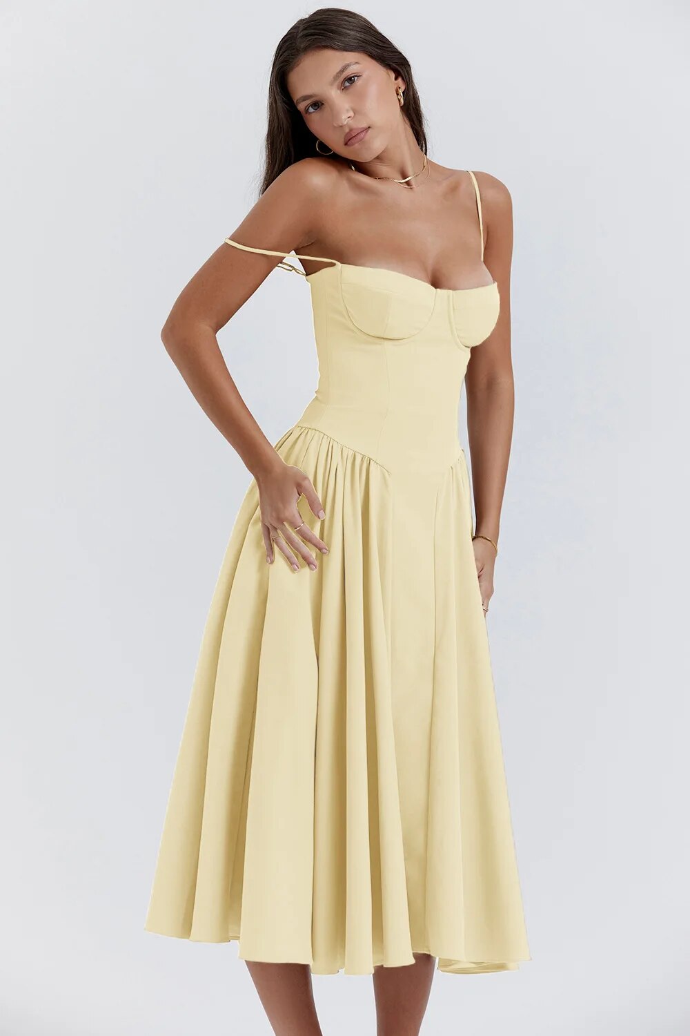Calliope Sleeveless Midi Dress in Green