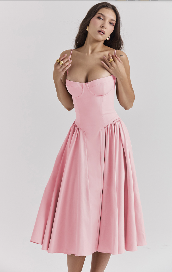 Calliope Sleeveless Midi Dress in Green