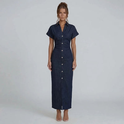 Cambria Ruched Midi Dress