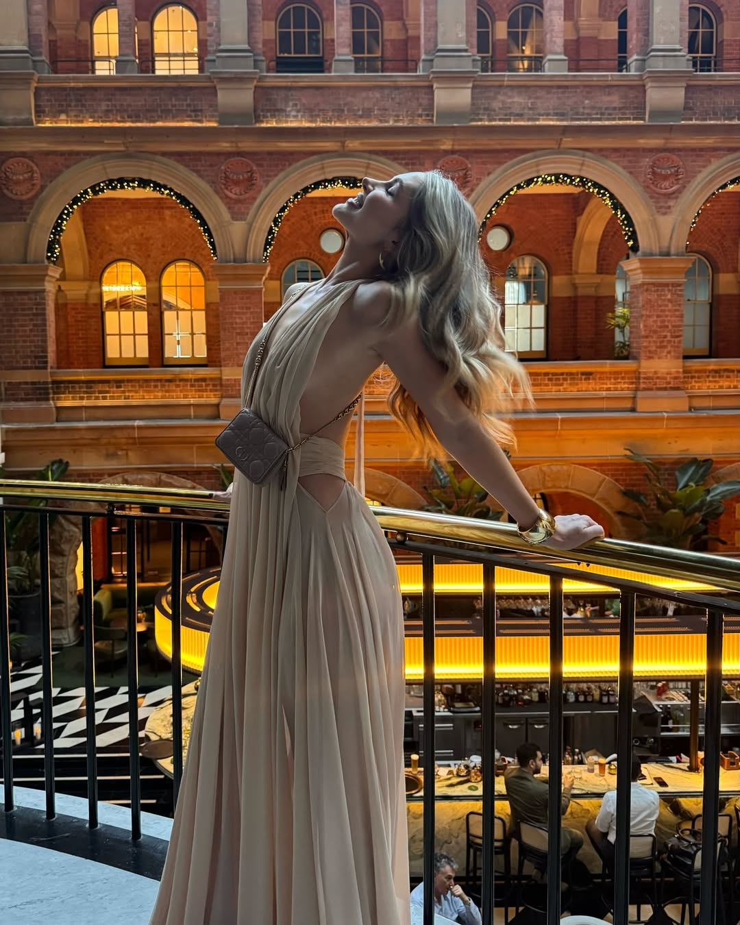 Camila Backless Maxi Dress in Beige