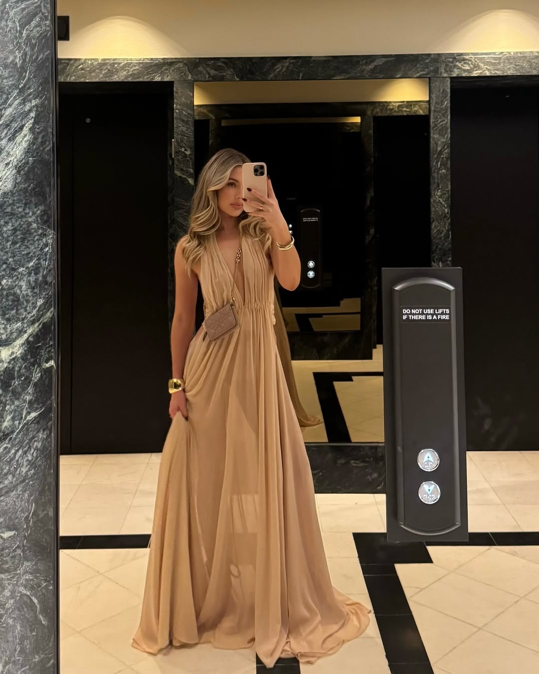 Camila Backless Maxi Dress in Beige