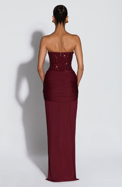 Women corset maxi dress, front view