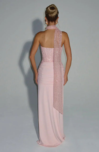 Women corset maxi dress, front view