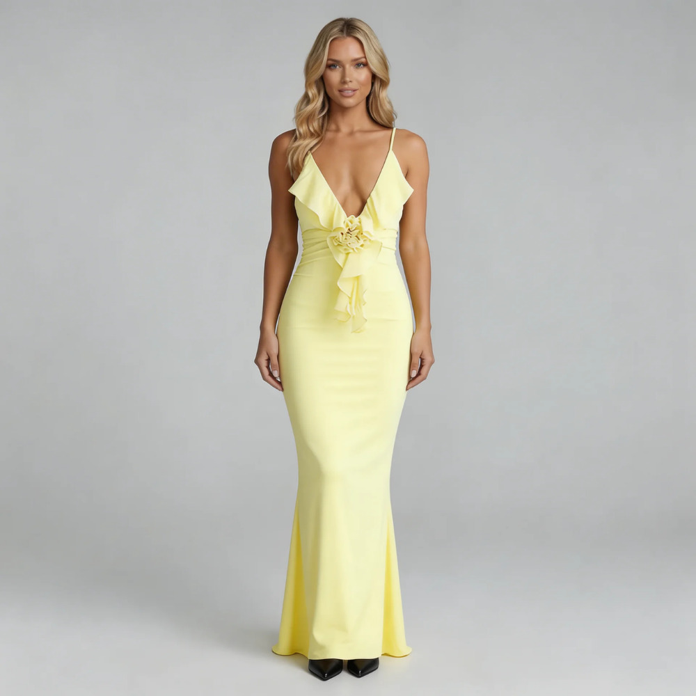Cecelia Rosette Maxi Dress