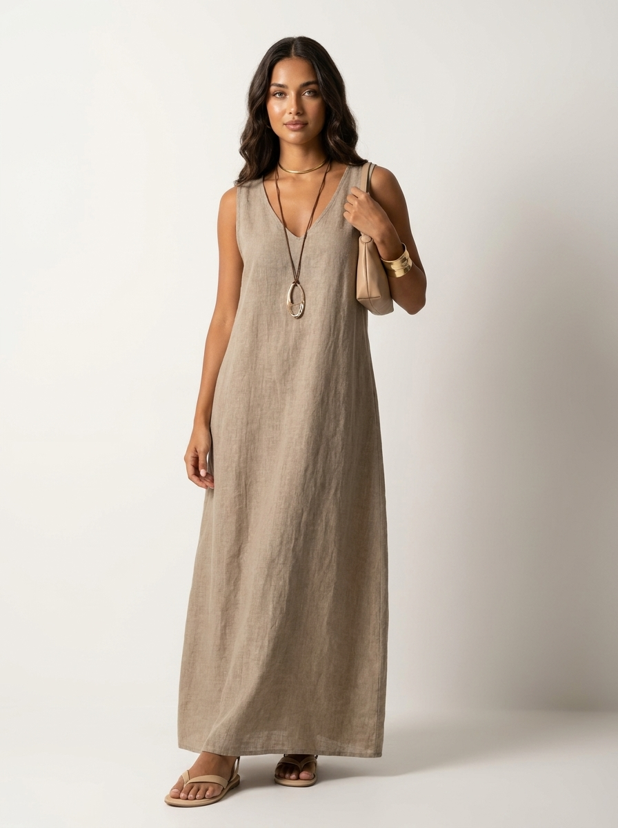 Celeste Slip Maxi Dress in Green