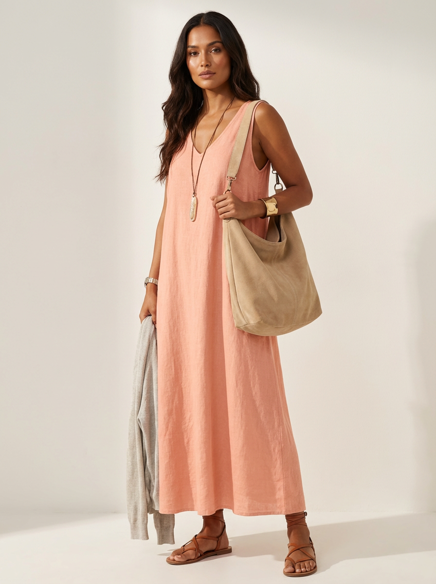 Celeste Slip Maxi Dress in Green