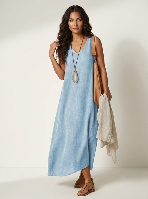 Celeste Slip Maxi Dress in Green