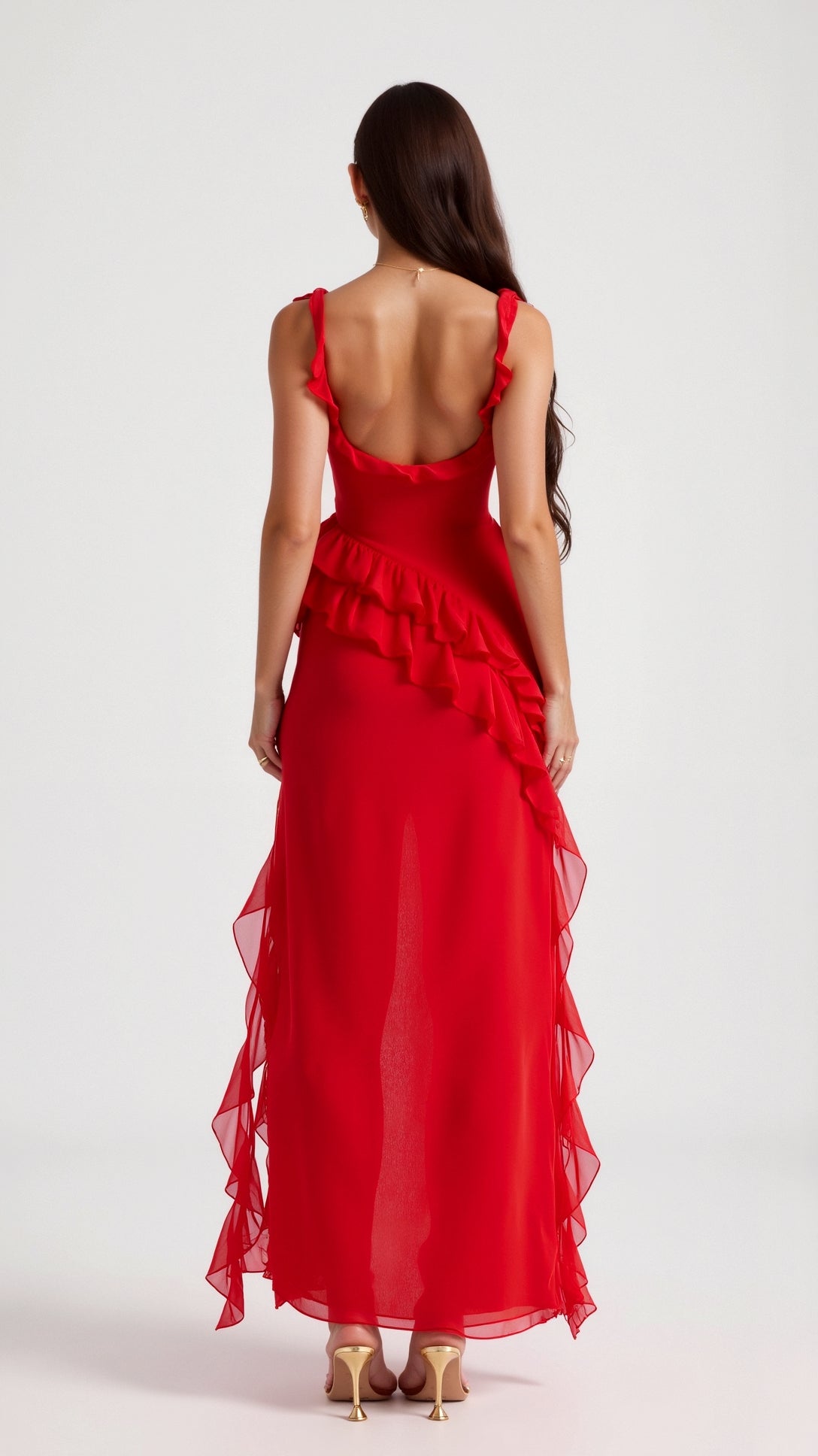 Claire Ruffle Maxi Dress