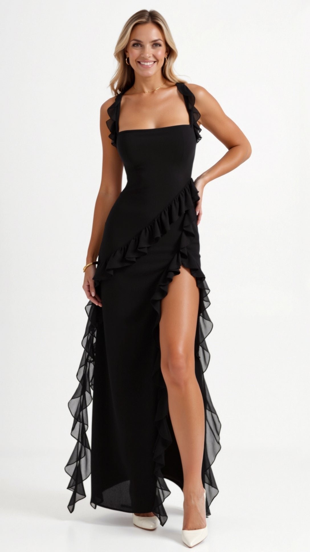 Claire Ruffle Maxi Dress