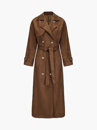 Women lapel solid coat, back view