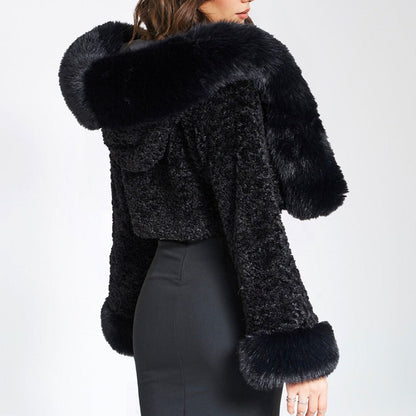 Cynthia Faux Fur Coat in Ivory