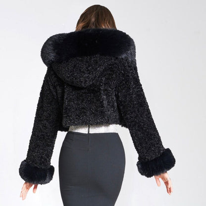 Cynthia Faux Fur Coat in Ivory